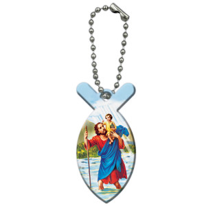 Brelok religijny ze Świętym Krzysztofem - modlitwa kierowcy