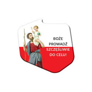 Święty Krzysztof plakietka samochodowa - samoprzylepna