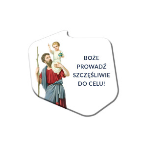 Święty Krzysztof plakietka samochodowa - samoprzylepna