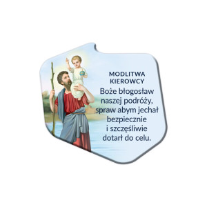 Święty Krzysztof plakietka samochodowa - samoprzylepna