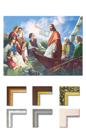 Obraz Jezus Chrystus nauczający z łodzi