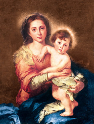 Plakat religijny Matka Bożka z Dzieciątkiem Jezus