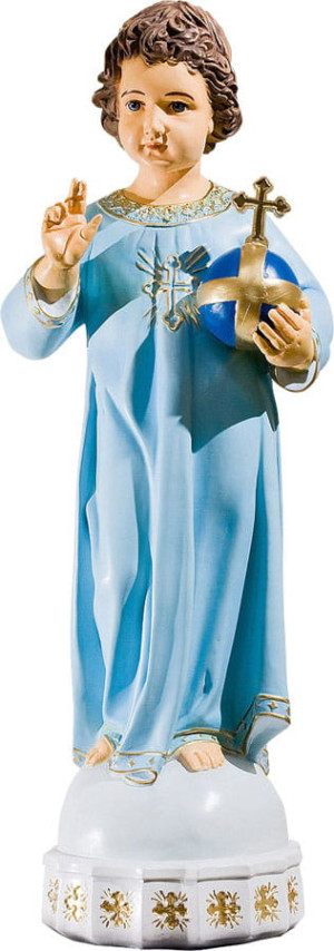 Dzieciątko Świat na kuli (70 cm) - figura niebieska