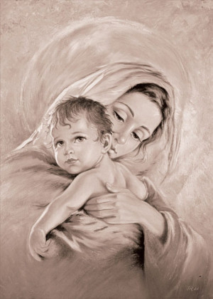 Plakat religijny Matka Boża z Dzieciątkiem Jezus