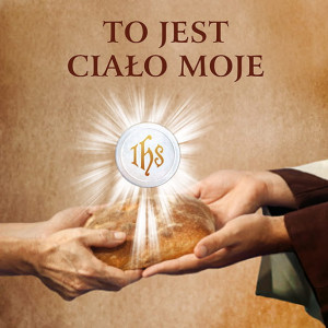 Baner na Boże Ciało "To jest ciało moje" 150x150 cm