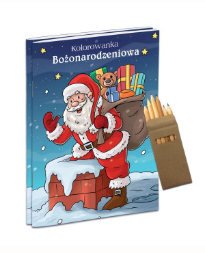 Kolorowanka ze Św. Mikołajem na Boże Narodzenie A4