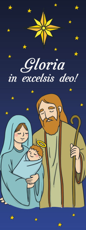 Baner religijny na Boże Narodzenie "Gloria in excelsis deo" 75x200 cm