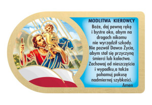Święty Krzysztof plakietka samochodowa - 10 szt.