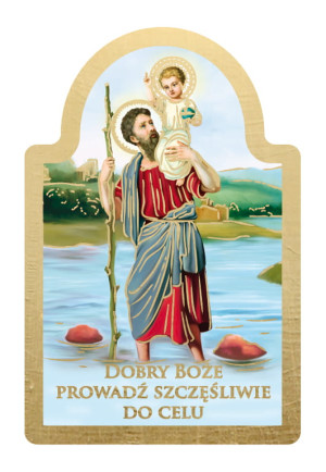 Święty Krzysztof plakietka samochodowa - 10 szt.