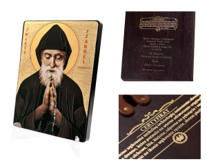 Naklejana ikona religijna Święty Szarbel