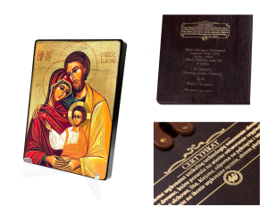Naklejana ikona religijna Święta Rodzina