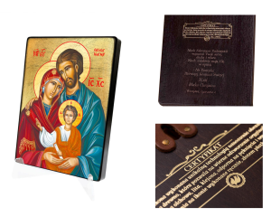 Naklejana ikona religijna Święta Rodzina