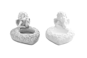 Figurka Aniołka serduszko świecznik gipsowy 6 cm