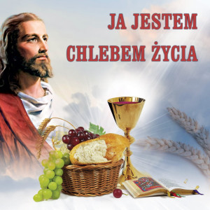 Baner na Boże Ciało "Ja jestem chlebem życia" 150x150 cm