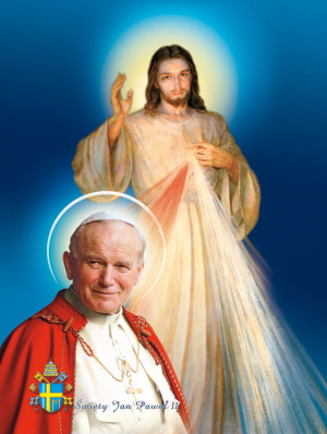 Plakat religijny Jezu Ufam Tobie i Ojciec Święty Jan Paweł II