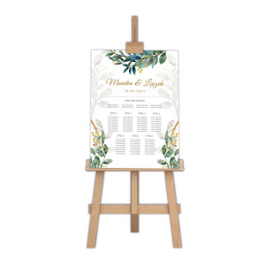 Table plan - tablica z rozmieszczeniem gości weselnych