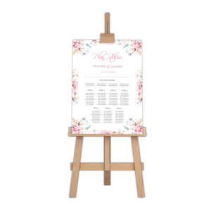 Table plan - tablica z rozmieszczeniem gości weselnych