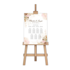 Table plan - tablica z rozmieszczeniem gości weselnych