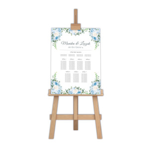 Table plan - tablica z rozmieszczeniem gości weselnych