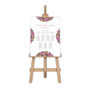 Table plan - tablica z rozmieszczeniem gości weselnych