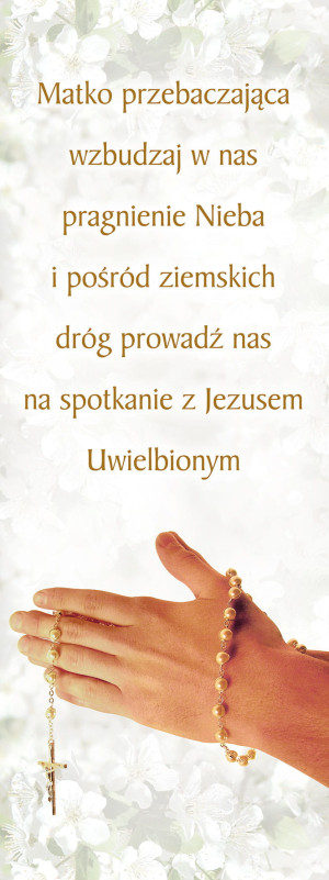 Baner na Różaniec "Matko przebaczająca.." 75x200 cm