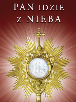 Baner na Boże Ciało "Pan idzie z nieba" 75x100 cm
