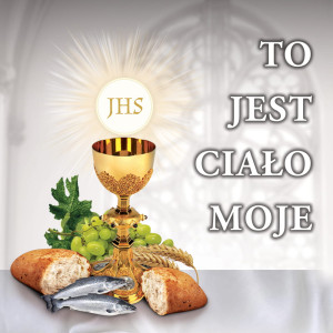 Baner na Boże Ciało "To jest ciało moje" 150x150 cm