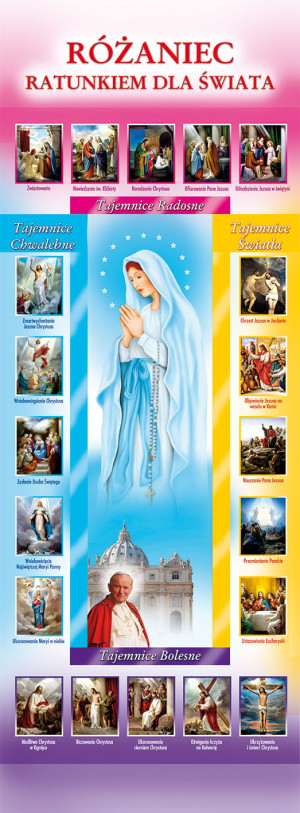 Baner na Różaniec "Różaniec ratunkiem dla.." 75x200 cm