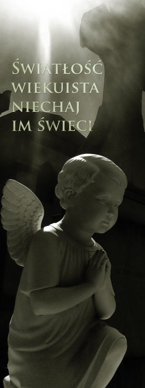 Baner na Wszystkich Świętych "Światłość wiekuista.." 75x200 cm