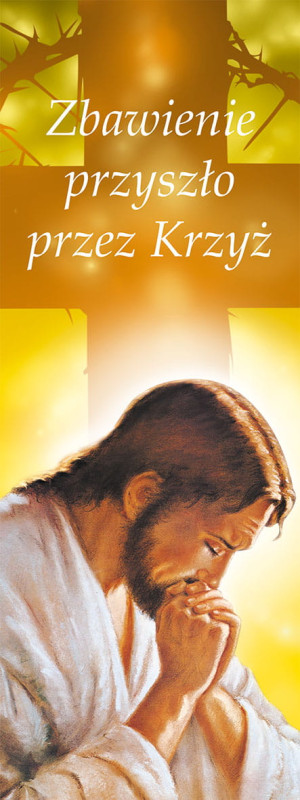 Baner na Wielki Post "Zbawienie przyszło przez.." 75x200cm