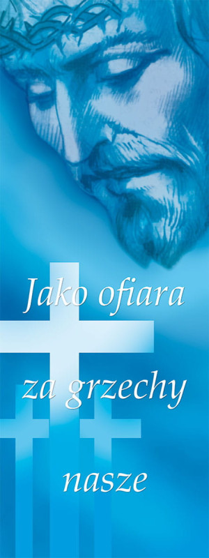Baner na Wielki Post "Jako ofiara za grzechy nasze" 75x200cm