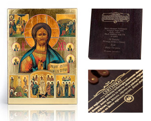 Ikona religijna Jezus Chrystus Pantokrator oraz sceny z życia