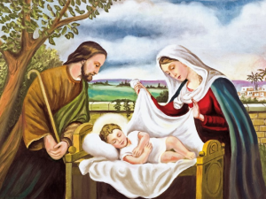 Plakat Religijny Święta Rodzina "Pieluszka"