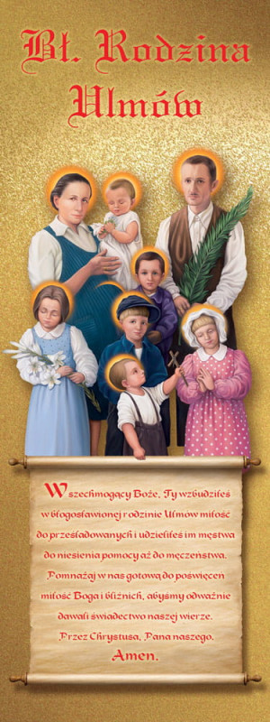 Baner religijny Błogosławiona rodzina Ulmów 75x200 cm
