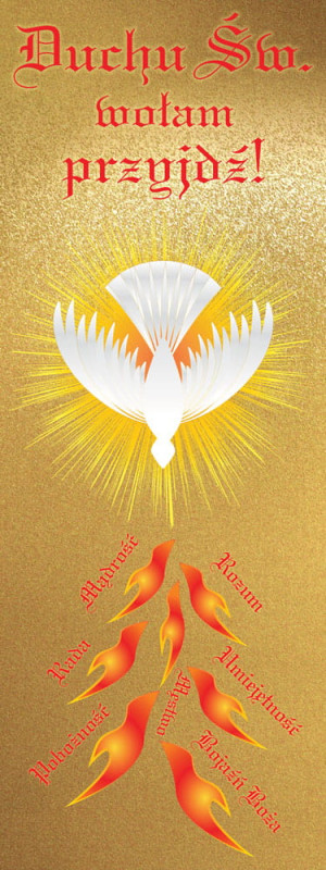 Baner religijny Duchu Święty przyjdź! 75x200 cm
