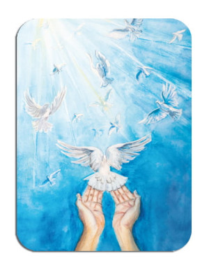 Magnesy religijne Łaska Ducha Świętego - 10 sztuk