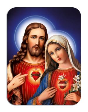 Magnesy religijne Serce Jezusa i Serce Maryi - 10 sztuk