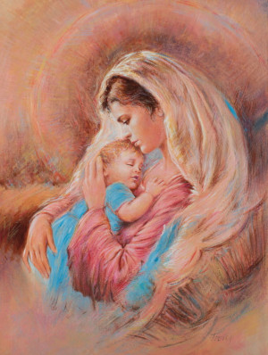 Plakat Religijny Matka Boża z Dzieciątkiem