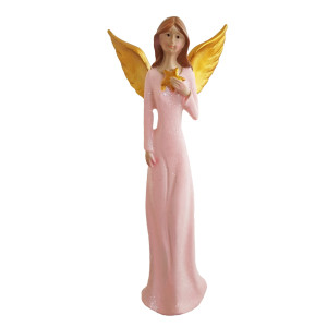 Anioł różowa sukienka figurka 22 cm