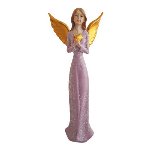 Anioł fioletowa sukienka figurka 22 cm