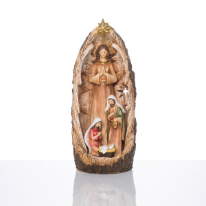Szopka bożonarodzeniowa - Święta Rodzina - Anioł - 27 cm - Decorato