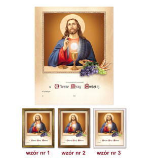 Obrazki komunijne - Jezus z Eucharystią - pamiątki komunijne