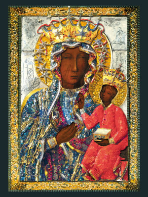 Plakat religijny Matka Boża Częstochowska Suknia wdzięczności Narodu Polskiego