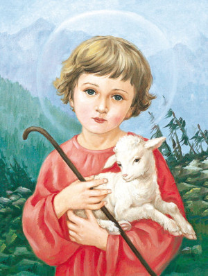 Plakat Religijny Jezus z barankiem