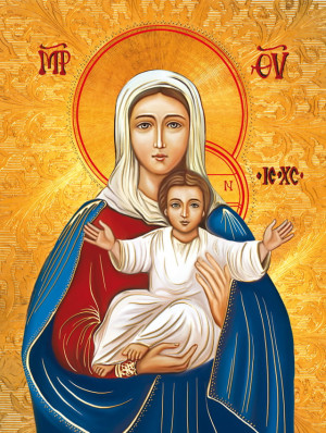 Plakat religijny Ikona Matka Boża Tronująca