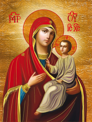 Plakat Religijny Ikona Matka Boża z Dzieciątkiem Jezus