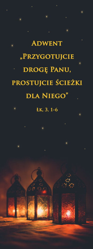 Baner religijny na Boże Narodzenie "Przygotujcie drogę Panu, prostujcie ścieżki dla niego" 50x130 cm