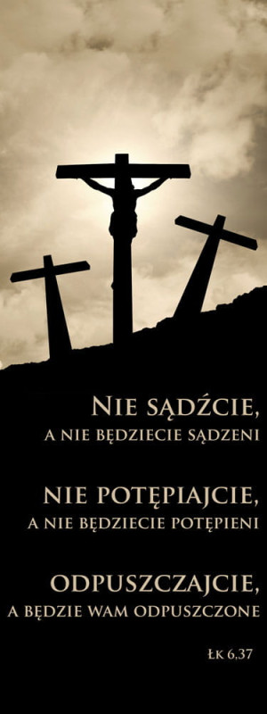 Baner na Wielki Post "Nie sądźcie..." 50x130 cm