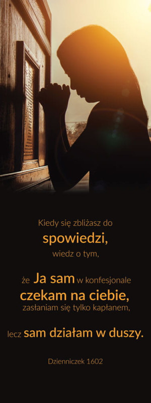 Baner na Wielki Post "Kiedy zbliżasz się do spowiedzi" 50x130 cm