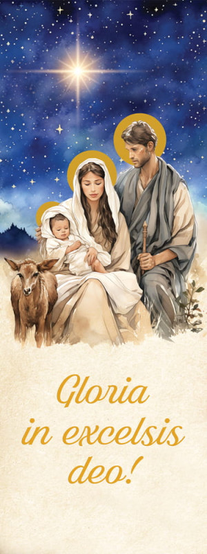 Baner religijny na Boże Narodzenie "Gloria in excelsis deo" 75x200 cm